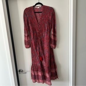 Veronica Beard Vani Printed Tassel MIDI dress